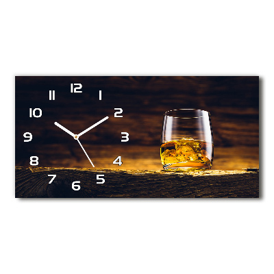 Horizontal wall clock Bourbon in a glass