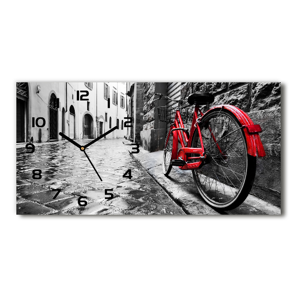 Horizontal wall clock Red bike