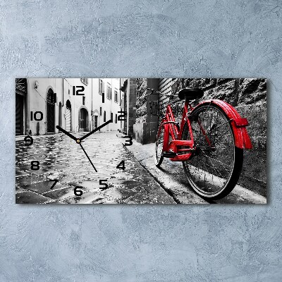 Horizontal wall clock Red bike