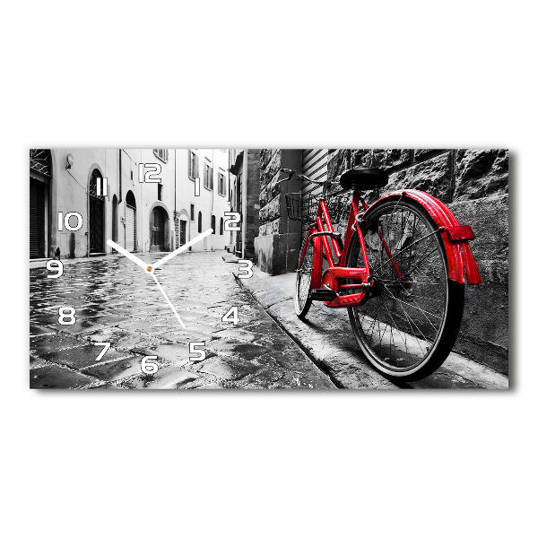 Horizontal wall clock Red bike