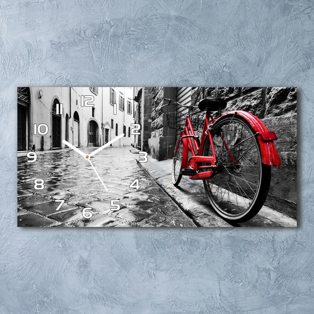 Horizontal wall clock Red bike