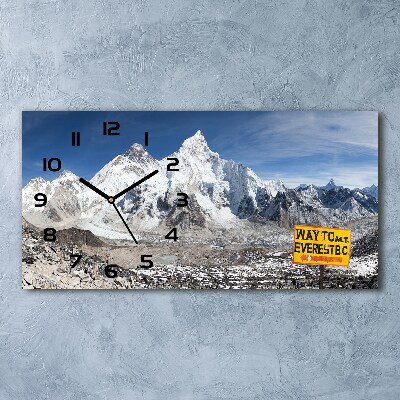 Horizontal wall clock Mount Everest