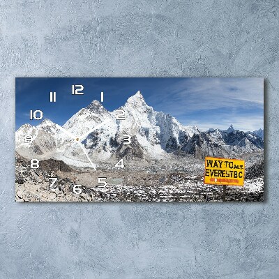 Horizontal wall clock Mount Everest