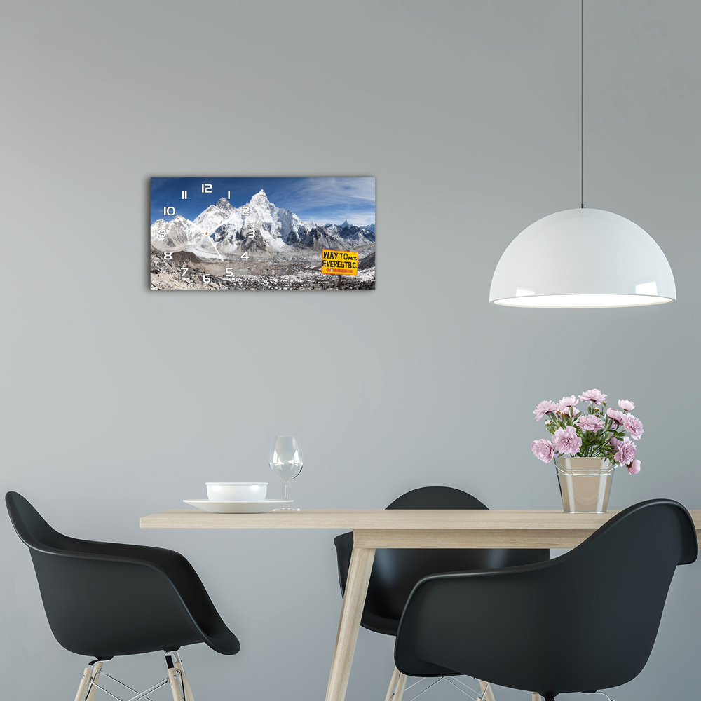 Horizontal wall clock Mount Everest