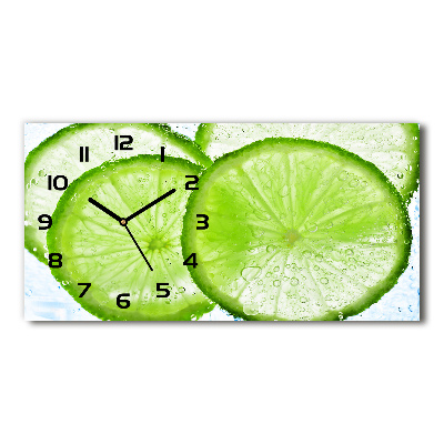 Horizontal wall clock Lime underwater