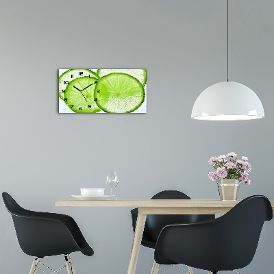 Horizontal wall clock Lime underwater