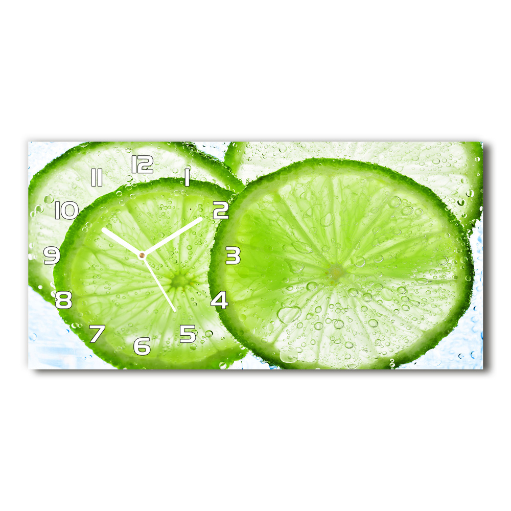 Horizontal wall clock Lime underwater