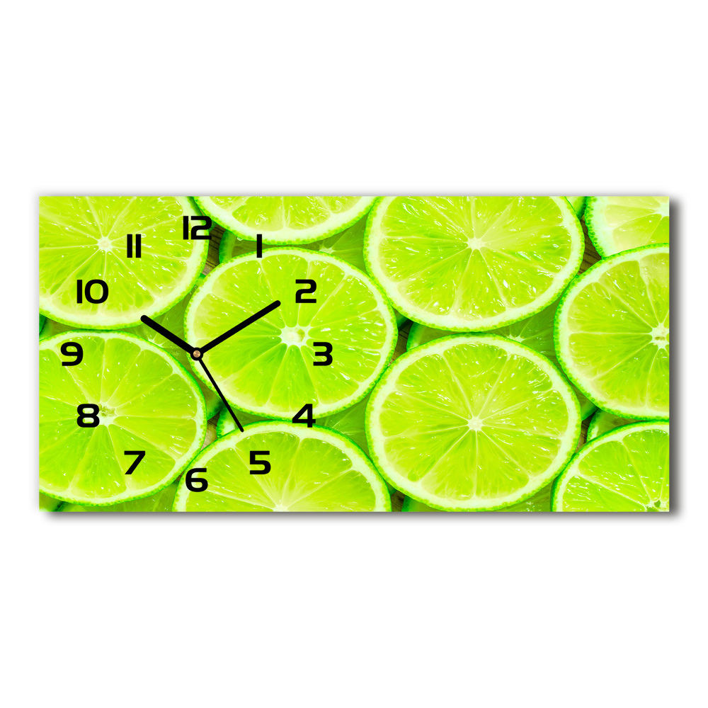 Horizontal rectangular wall clock Lime