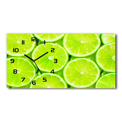 Horizontal rectangular wall clock Lime