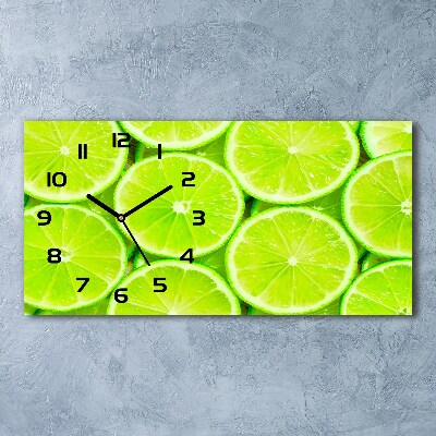 Horizontal rectangular wall clock Lime