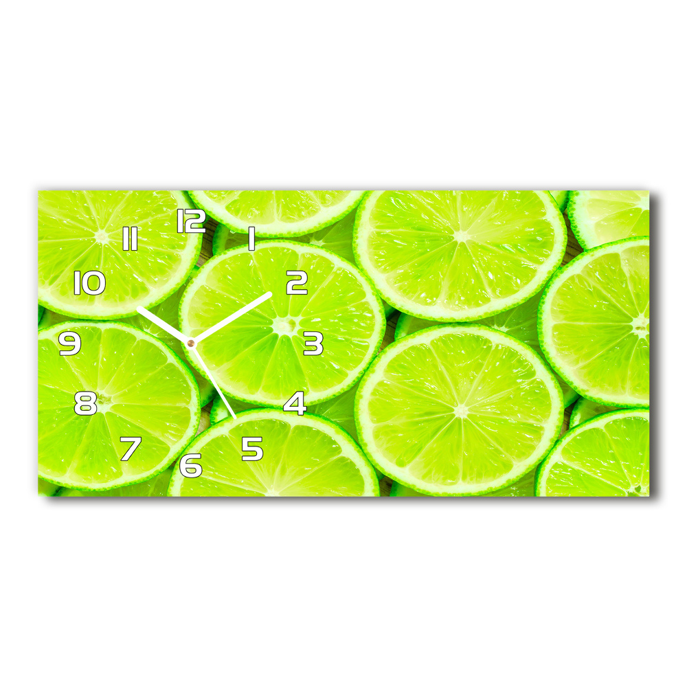 Horizontal rectangular wall clock Lime