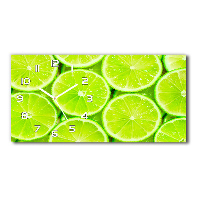 Horizontal rectangular wall clock Lime