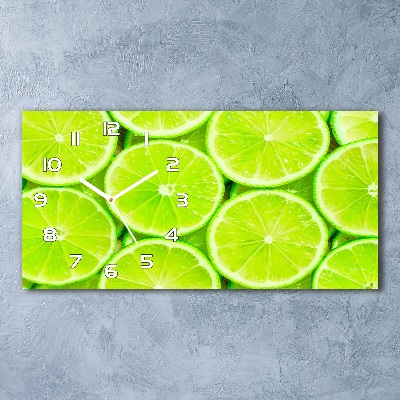 Horizontal rectangular wall clock Lime