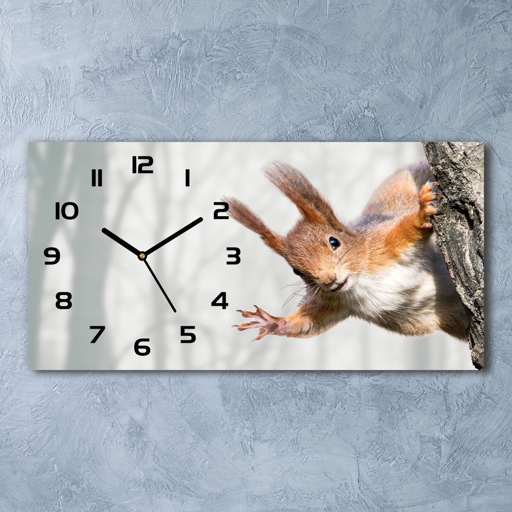 Horizontal wall clock Squirrel