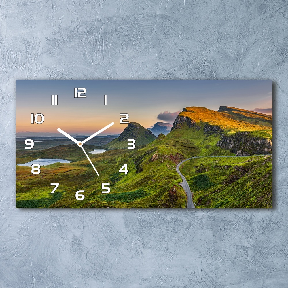 Horizontal rectangular wall clock Scotland Hills