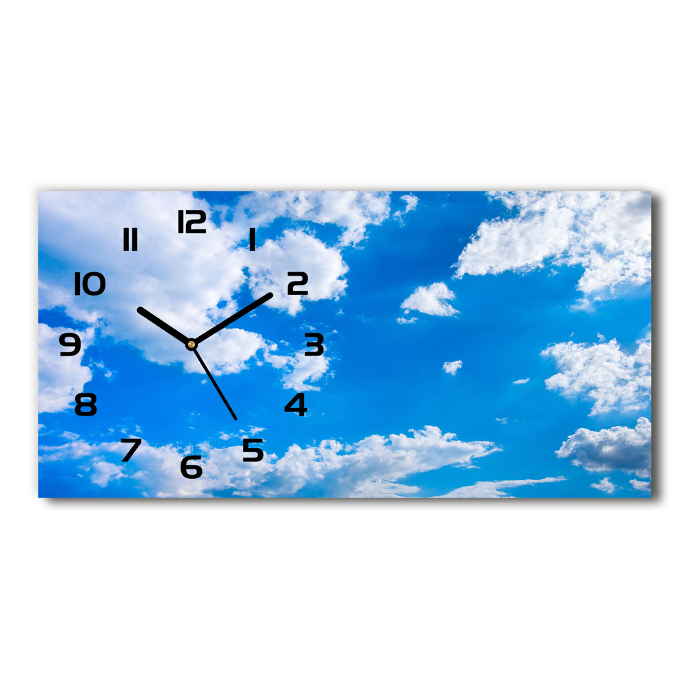 Horizontal rectangular wall clock Clouds in the sky