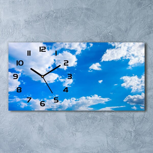 Horizontal rectangular wall clock Clouds in the sky