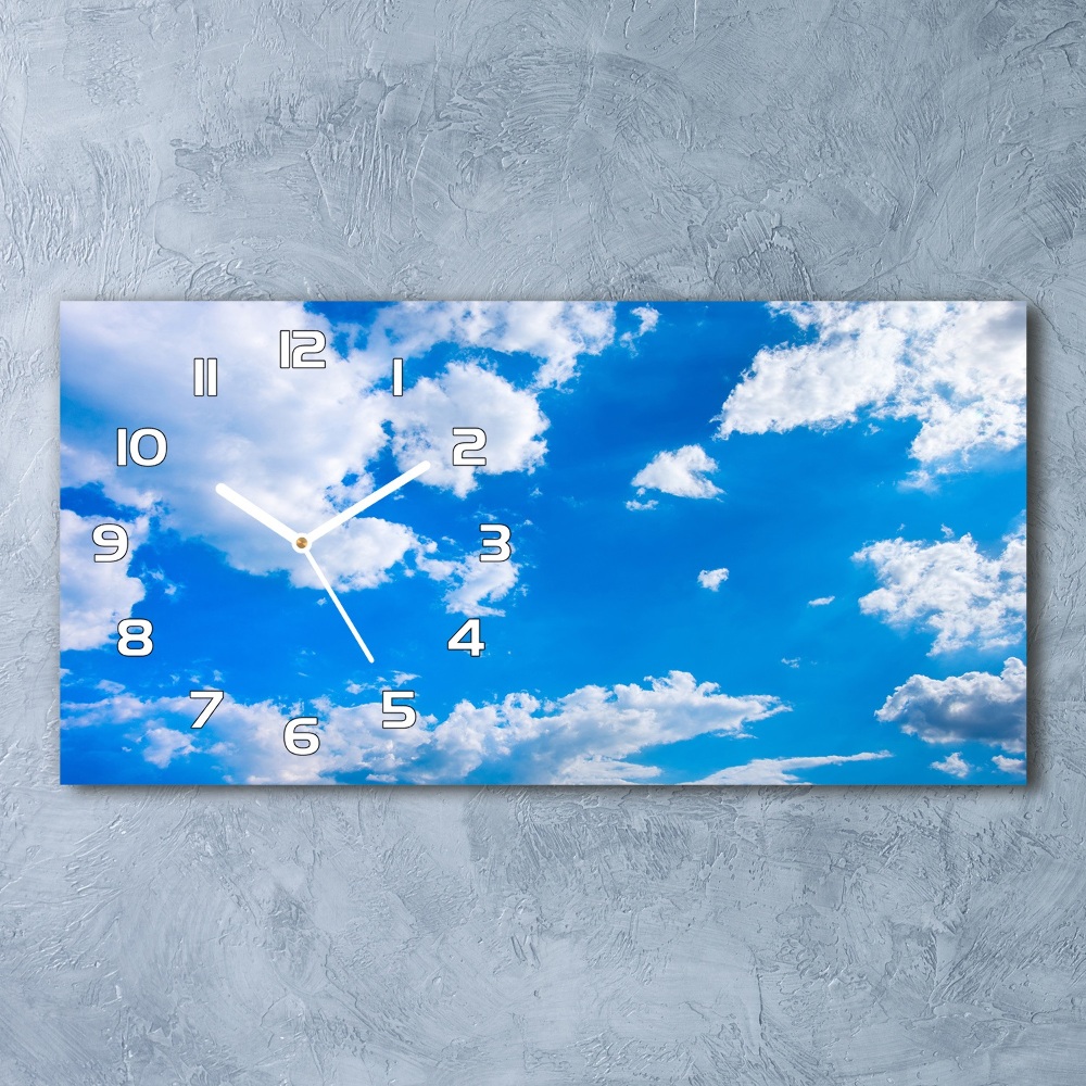 Horizontal rectangular wall clock Clouds in the sky