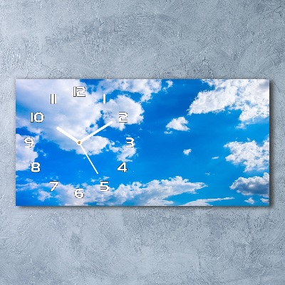 Horizontal rectangular wall clock Clouds in the sky