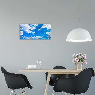 Horizontal rectangular wall clock Clouds in the sky