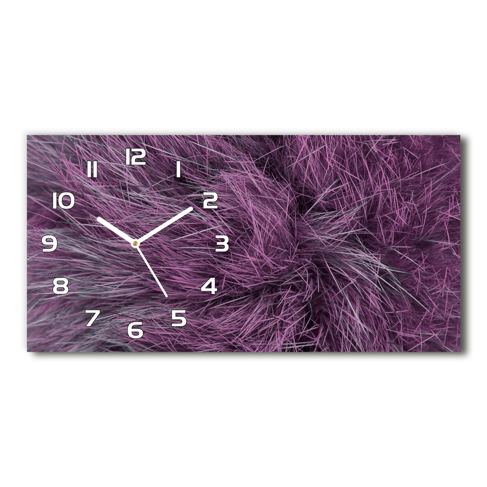 Horizontal wall clock Pink fur