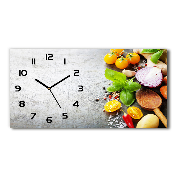 Horizontal wall clock Vegetables