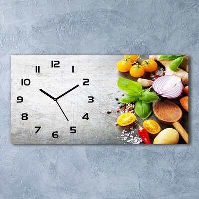 Horizontal wall clock Vegetables