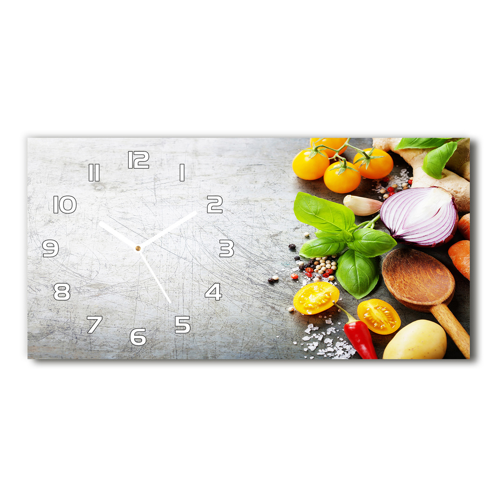 Horizontal wall clock Vegetables