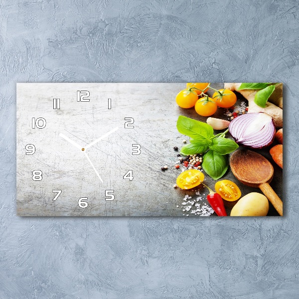 Horizontal wall clock Vegetables