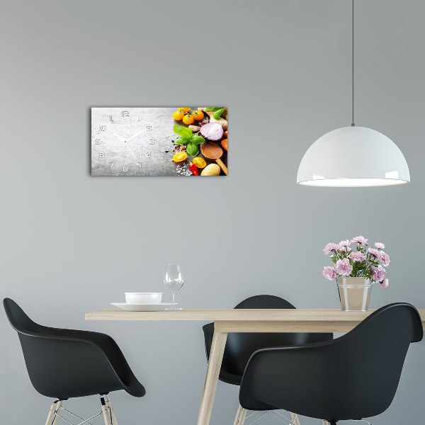 Horizontal wall clock Vegetables