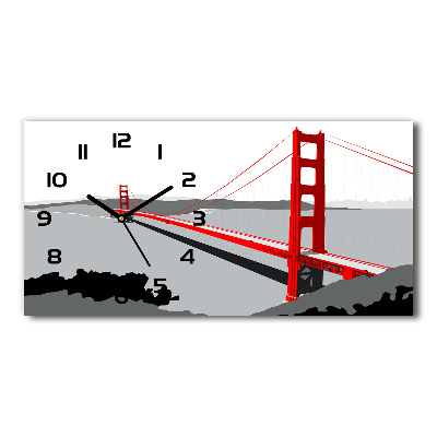 Horizontal wall clock San Francisco bridge