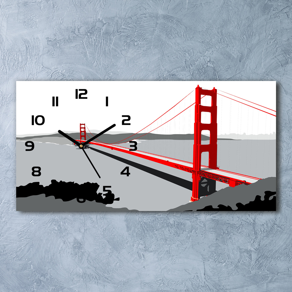 Horizontal wall clock San Francisco bridge