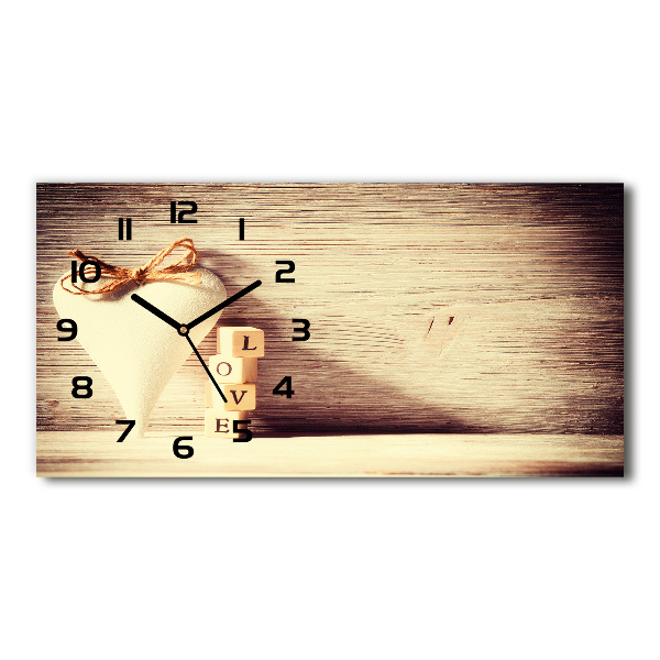 Horizontal wall clock Love