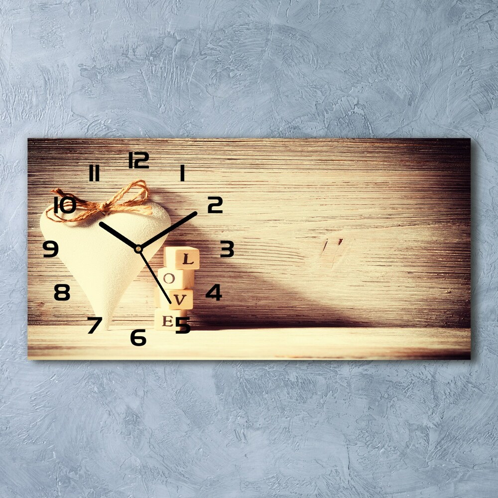 Horizontal wall clock Love