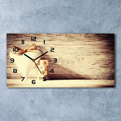 Horizontal wall clock Love