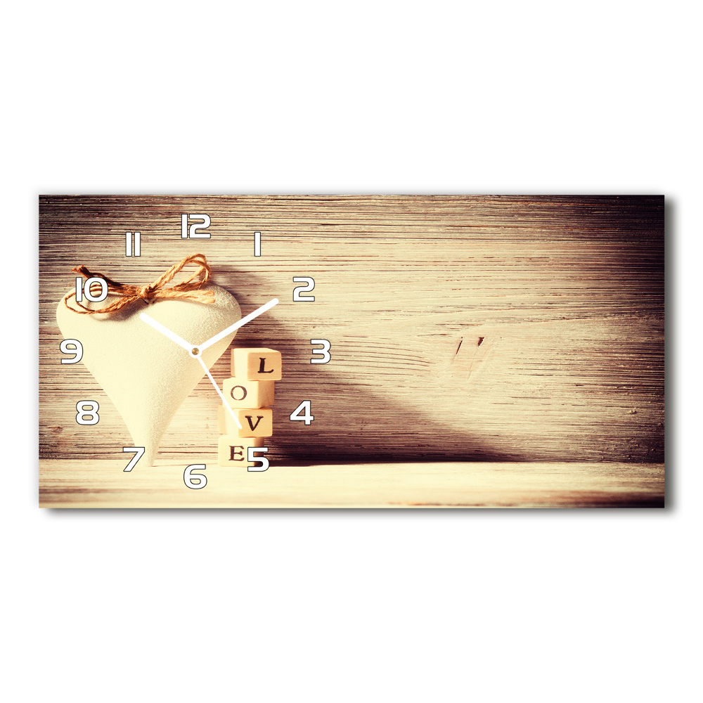 Horizontal wall clock Love