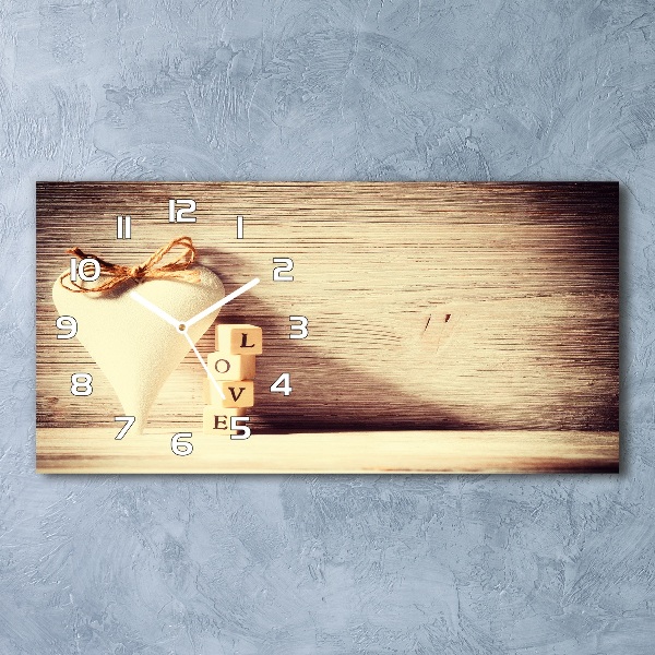 Horizontal wall clock Love