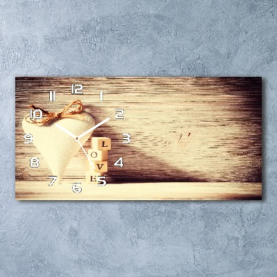 Horizontal wall clock Love