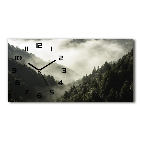 Horizontal wall clock Fog over the forest