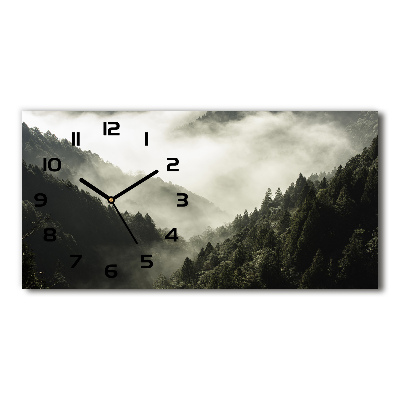 Horizontal wall clock Fog over the forest