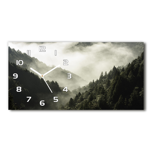 Horizontal wall clock Fog over the forest