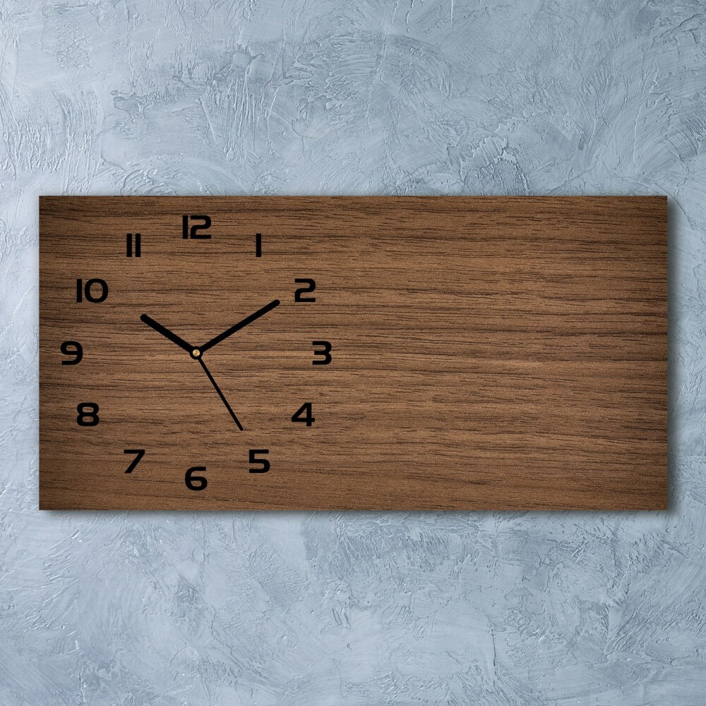 Horizontal wall clock Wooden background