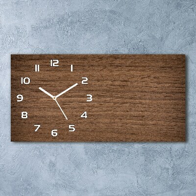 Horizontal wall clock Wooden background