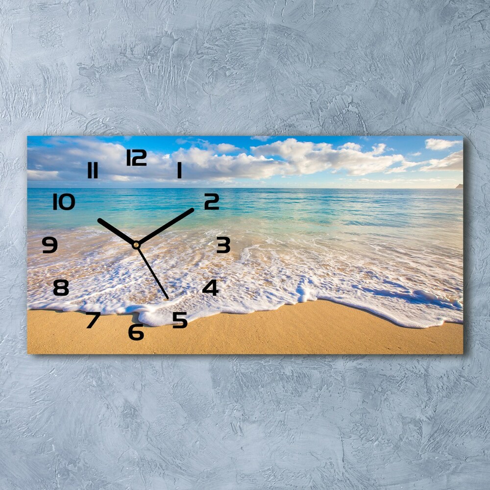 Horizontal wall clock Hawaiian beach