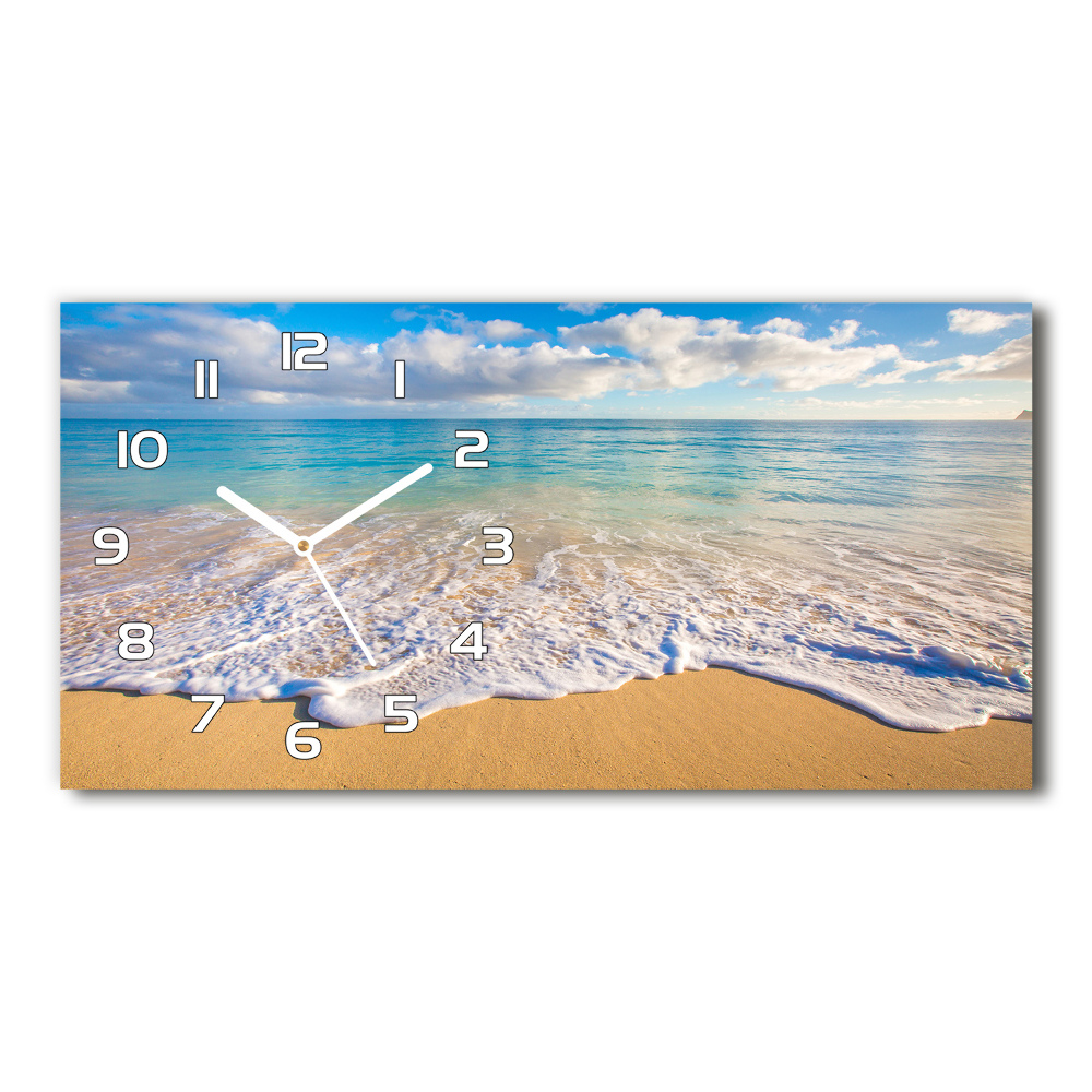 Horizontal wall clock Hawaiian beach