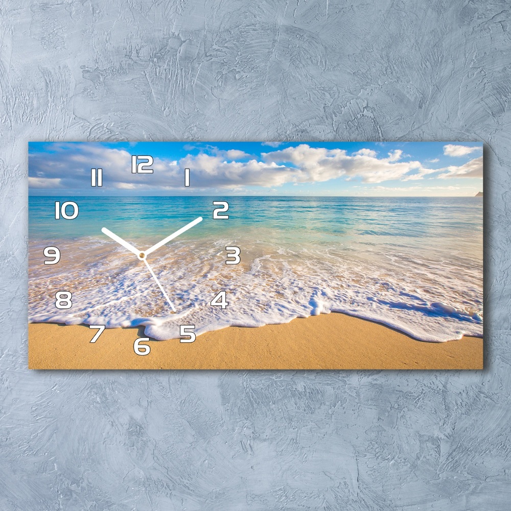 Horizontal wall clock Hawaiian beach