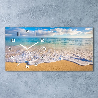 Horizontal wall clock Hawaiian beach