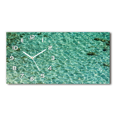 Horizontal rectangular wall clock Transparent water