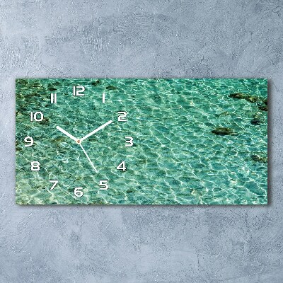 Horizontal rectangular wall clock Transparent water