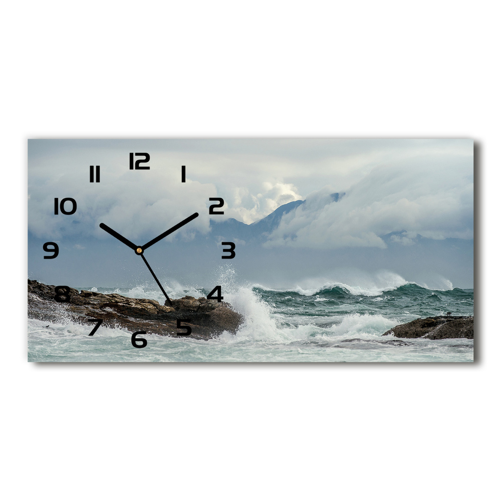 Horizontal wall clock Rough sea